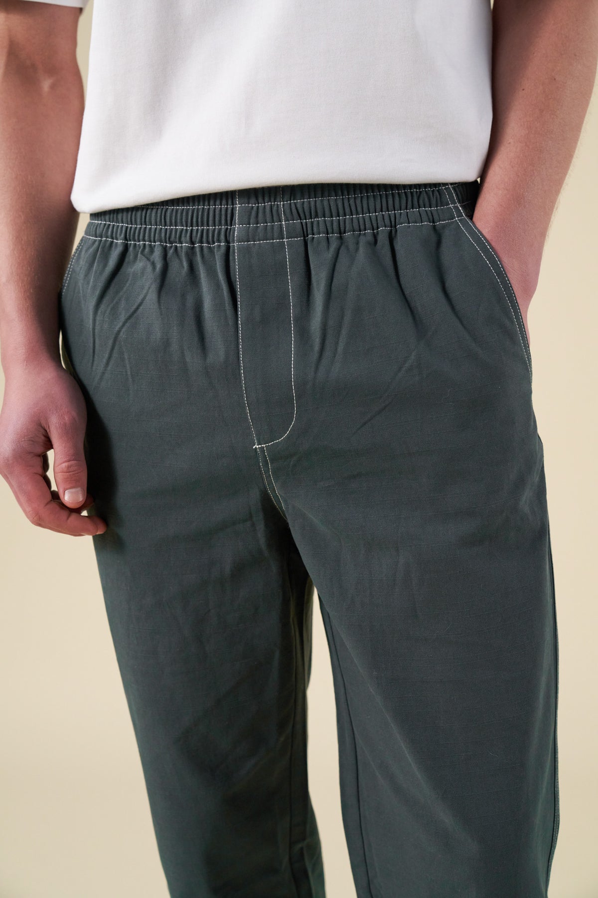 Contrast Ripstop bound Contrast Ripstop Canvas Trouser - Mid Green – UN:IK Clothing