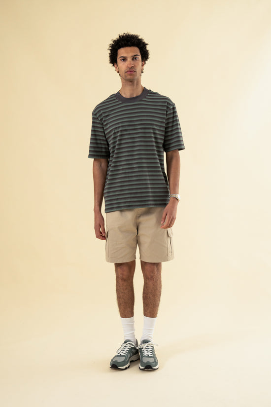 bound Peached Script Tee - Charcoal & Sage