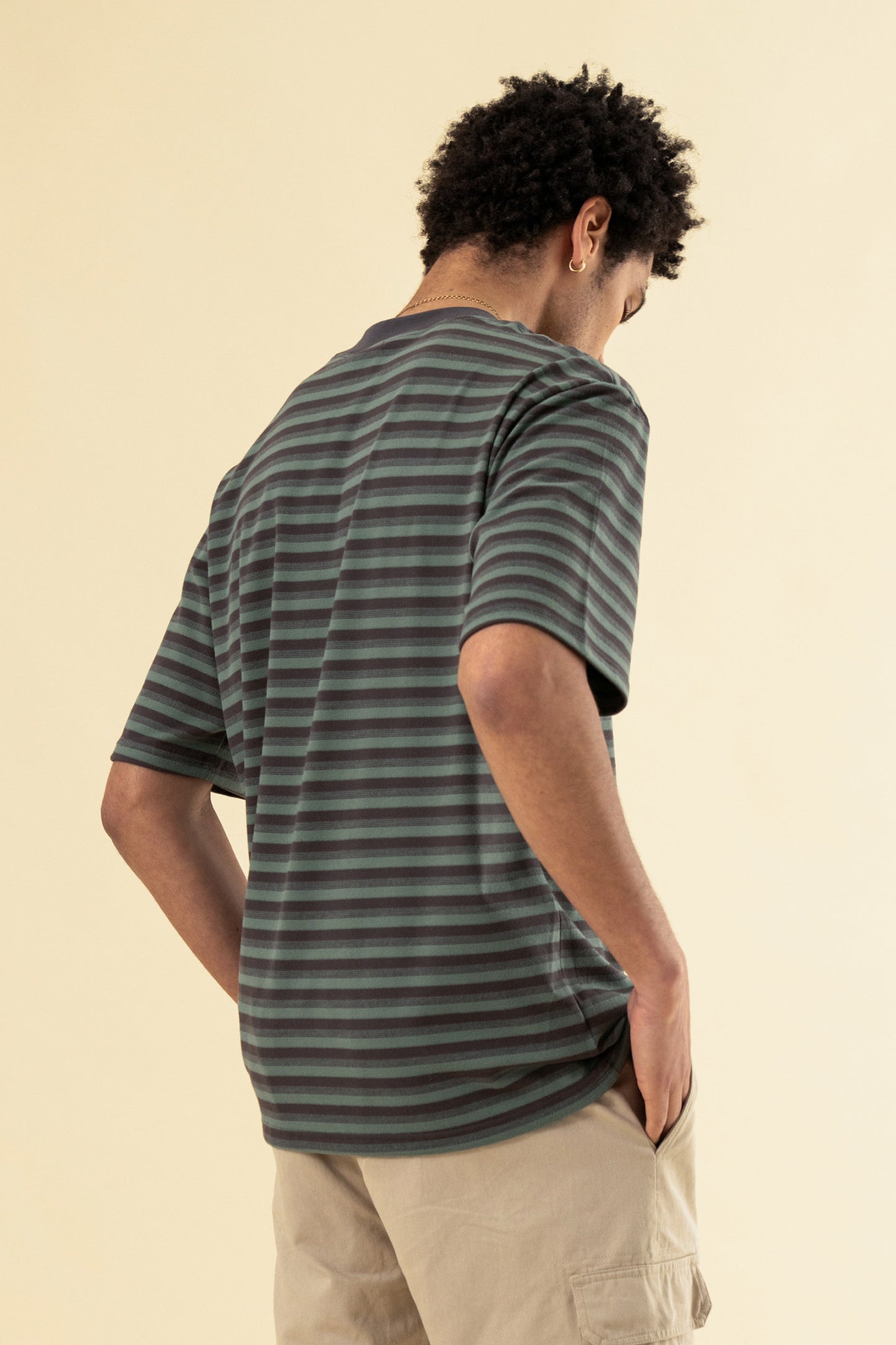 bound Peached Script Tee - Charcoal & Sage