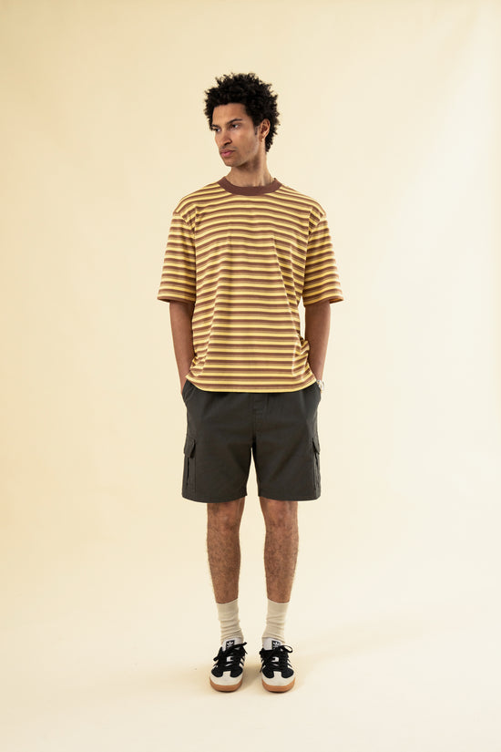 bound Peached Script Tee - Brown & Yellow