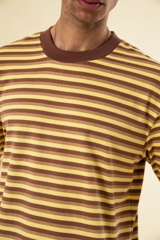 bound Peached Script Tee - Brown & Yellow