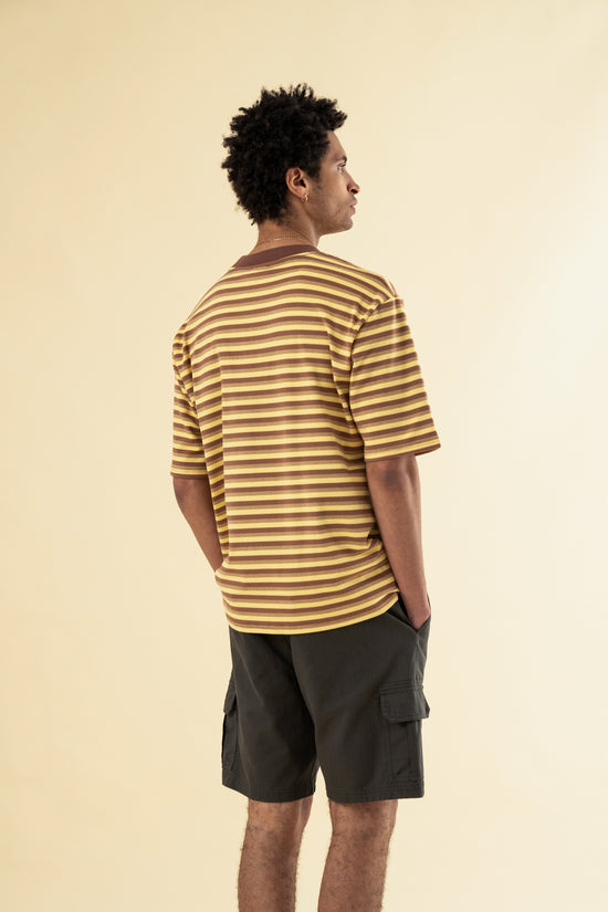 bound Peached Script Tee - Brown & Yellow
