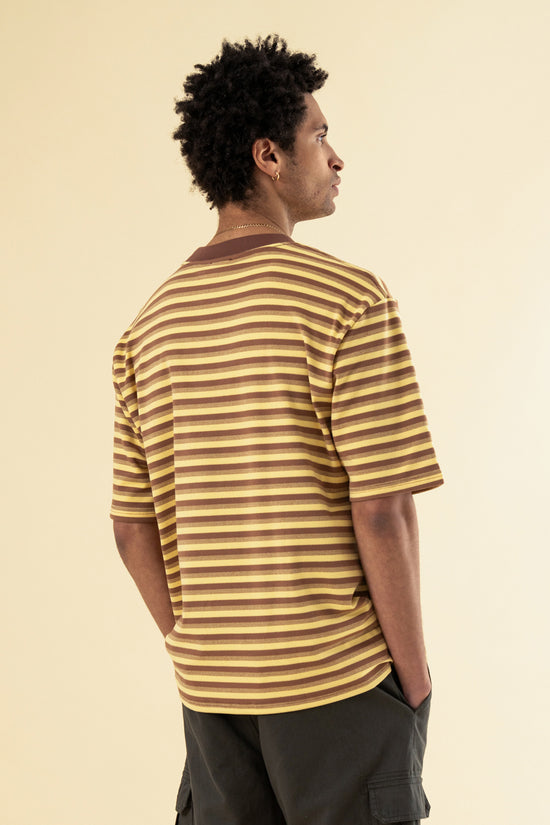 bound Peached Script Tee - Brown & Yellow