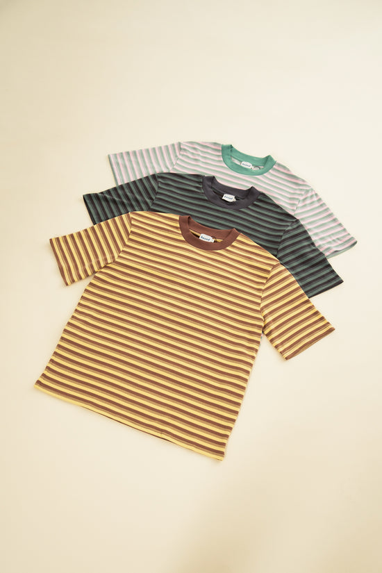 bound Peached Script Tee - Brown & Yellow