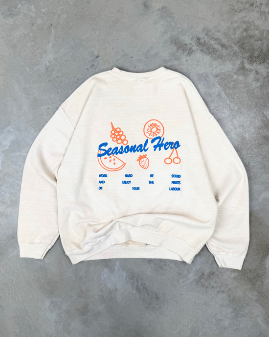 Seasonal Hero 'Fruits Of Your Labour' Vintage Washed Sweater - Cream