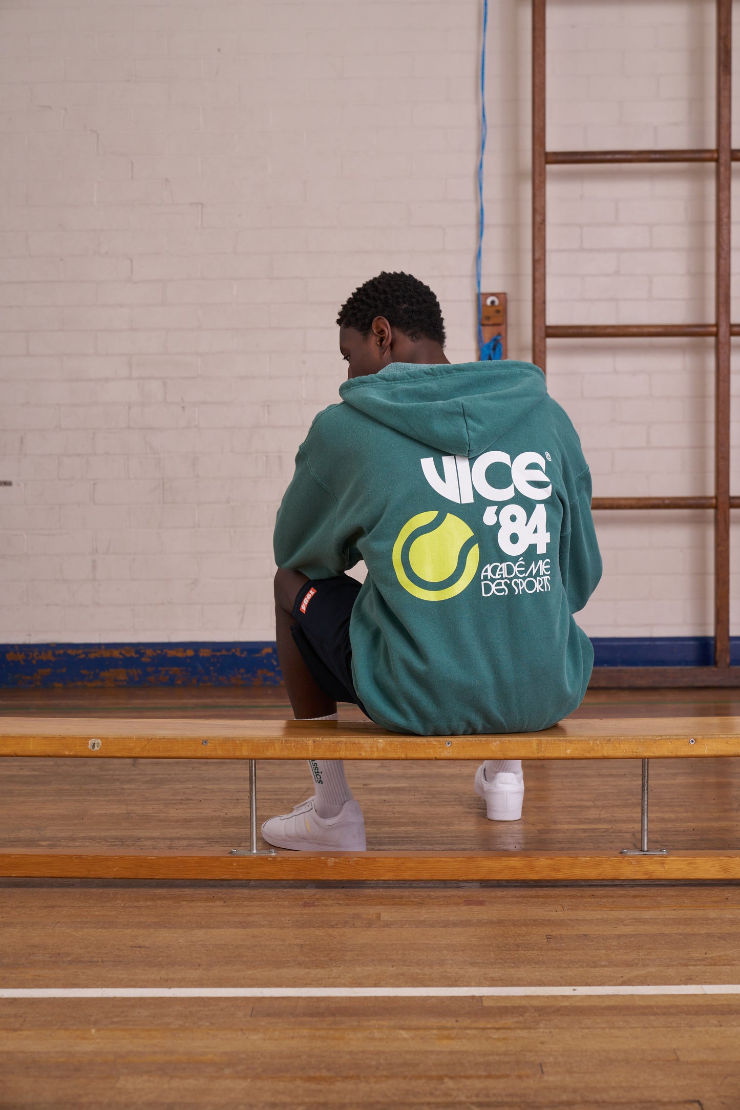 Vice 84 *10 Years Of* 'Tennis' Zip Up Vintage Washed Hoodie - Green