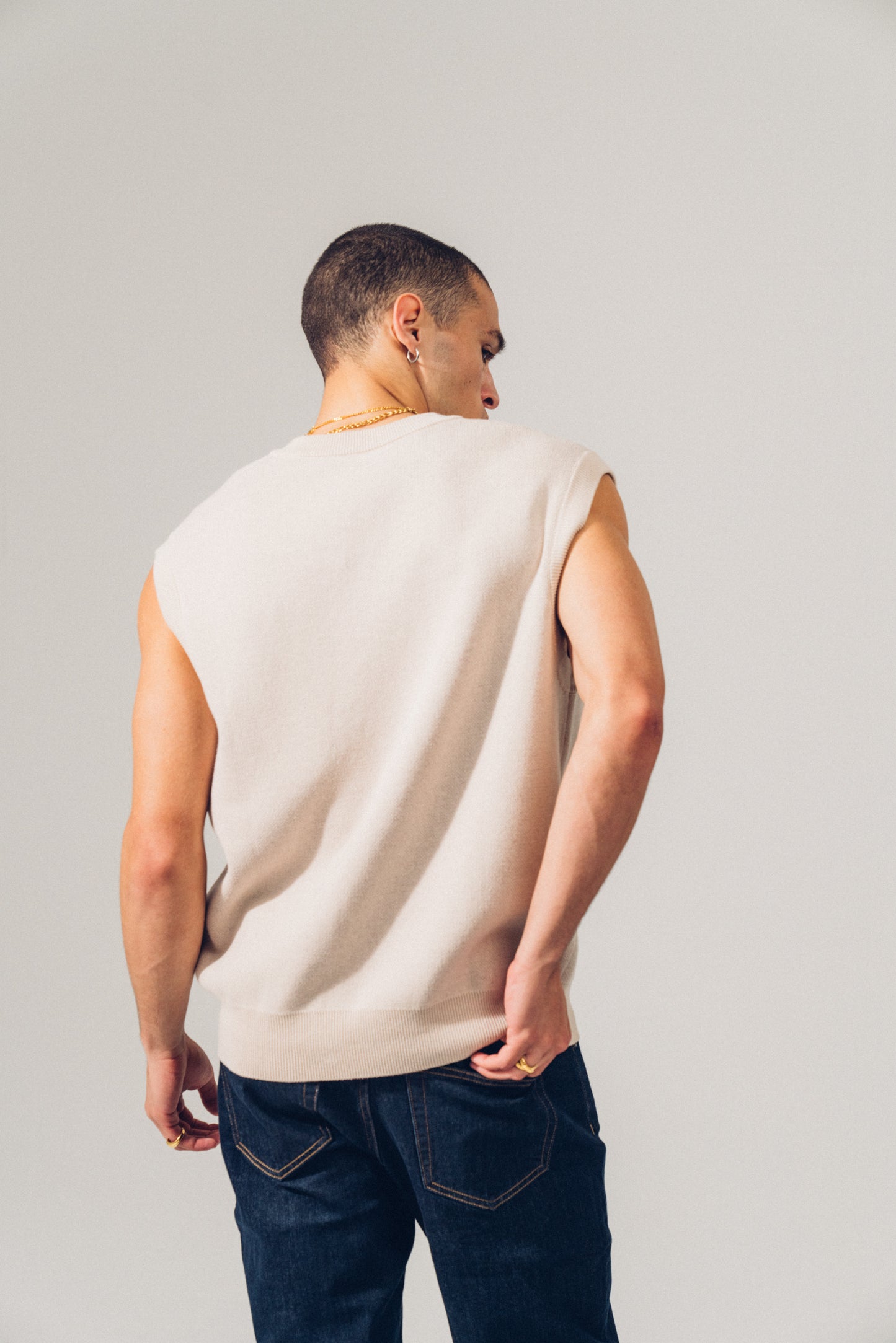 A Thousand Futures 'Tradition' Knit Vest - Beige