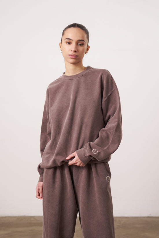 Essentials Vintage Washed Sweater - Cocoa