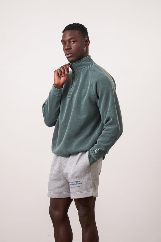 Essentials Vintage Washed 1/4 Zip Sweatshirt - Forest