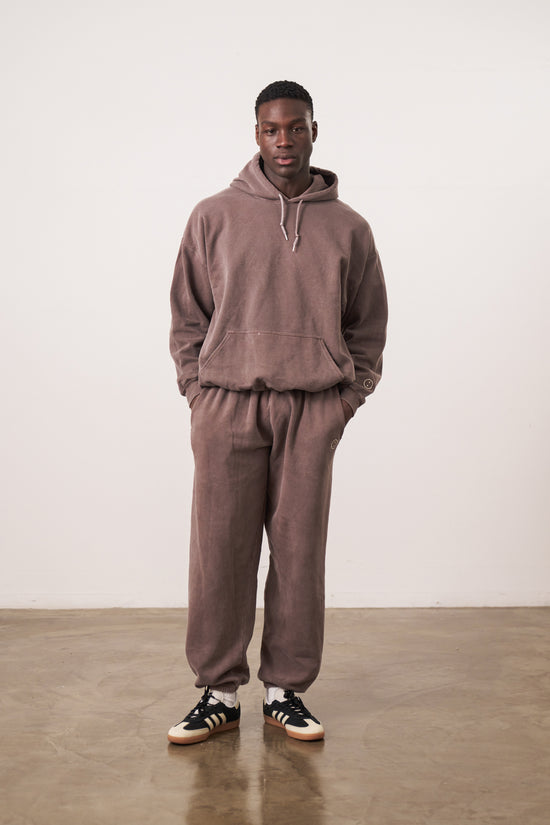 Essentials Vintage Washed Hoodie & Jogger Set - Cocoa
