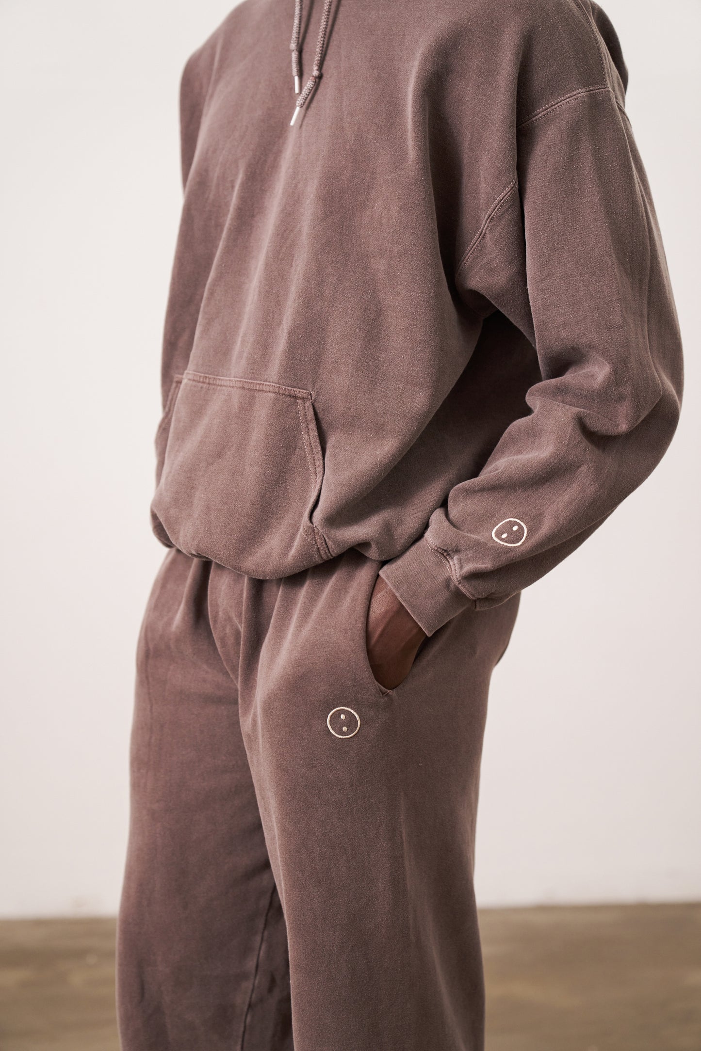 Essentials Vintage Washed Hoodie & Jogger Set - Cocoa