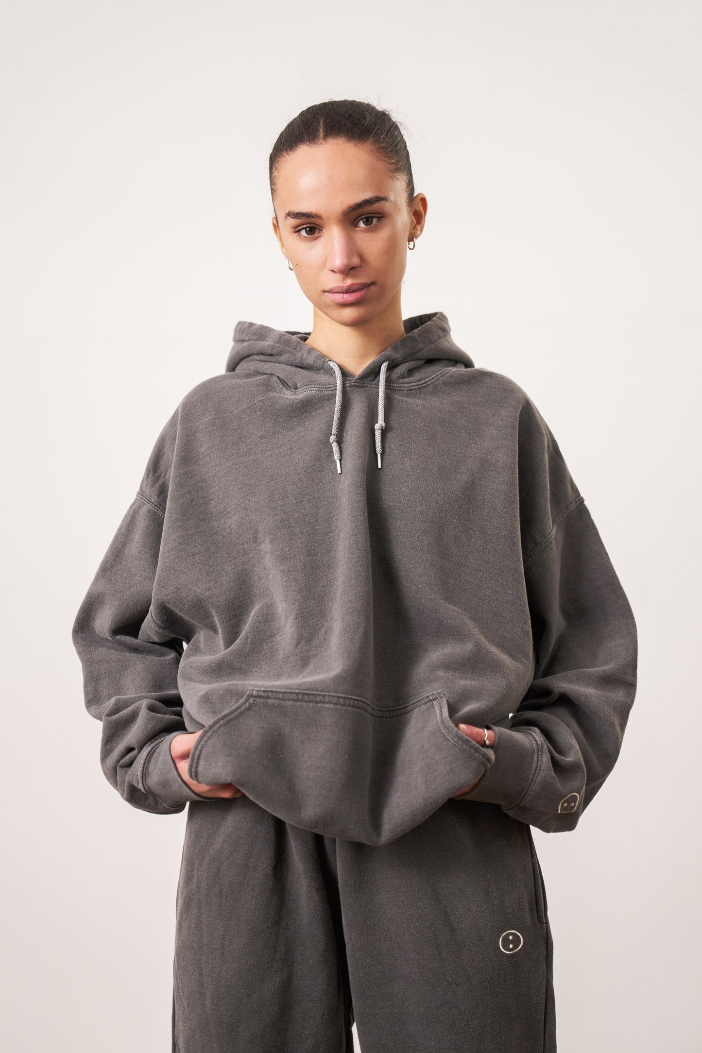 Essentials Vintage Washed Hoodie - Charcoal