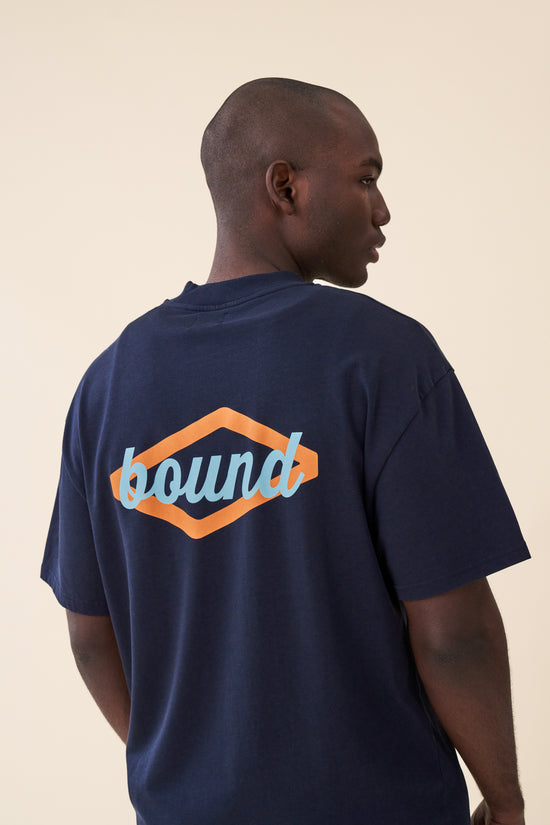 bound 'Hatch' Tee - Navy