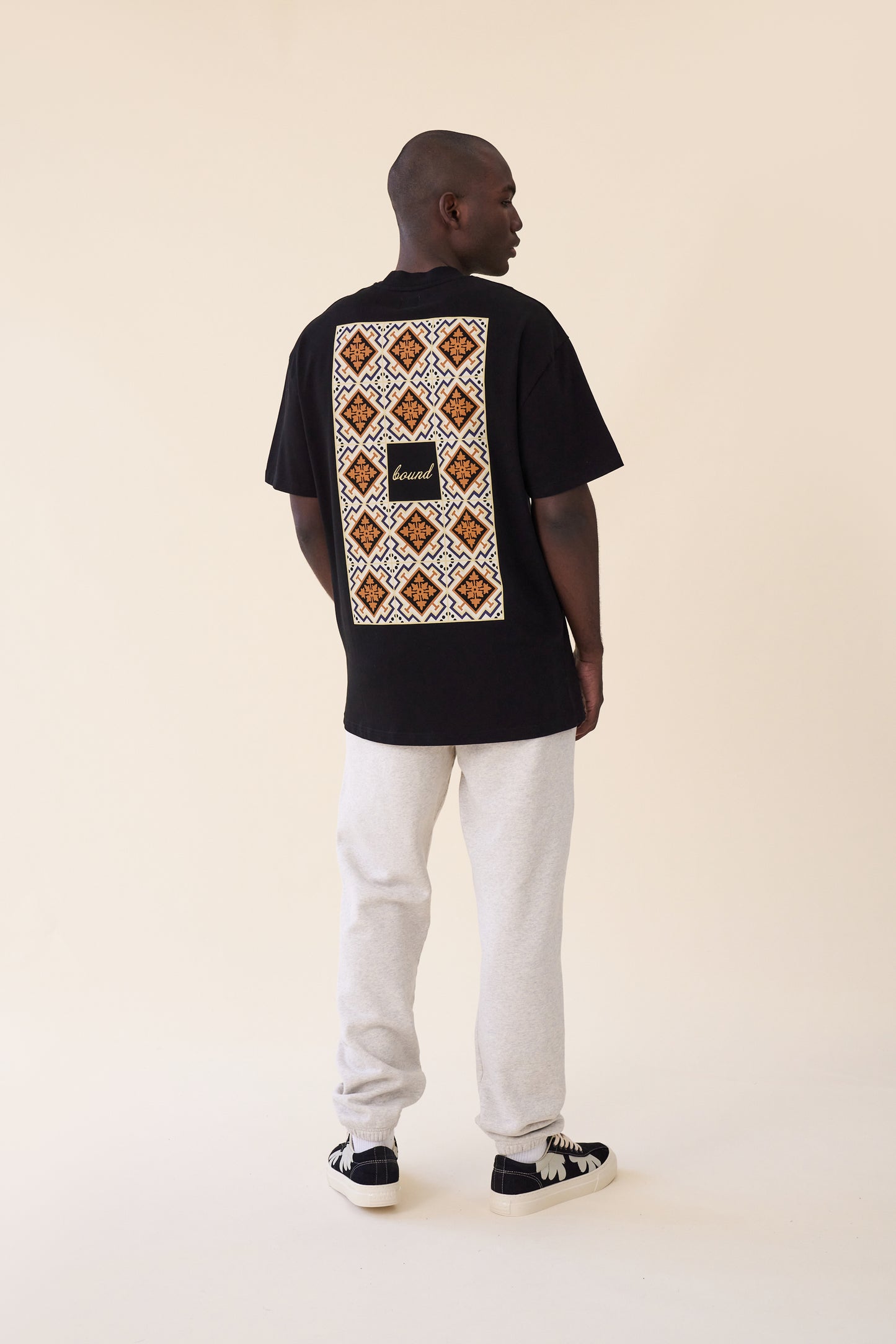 bound 'Porto Azulejos' Tee - Black