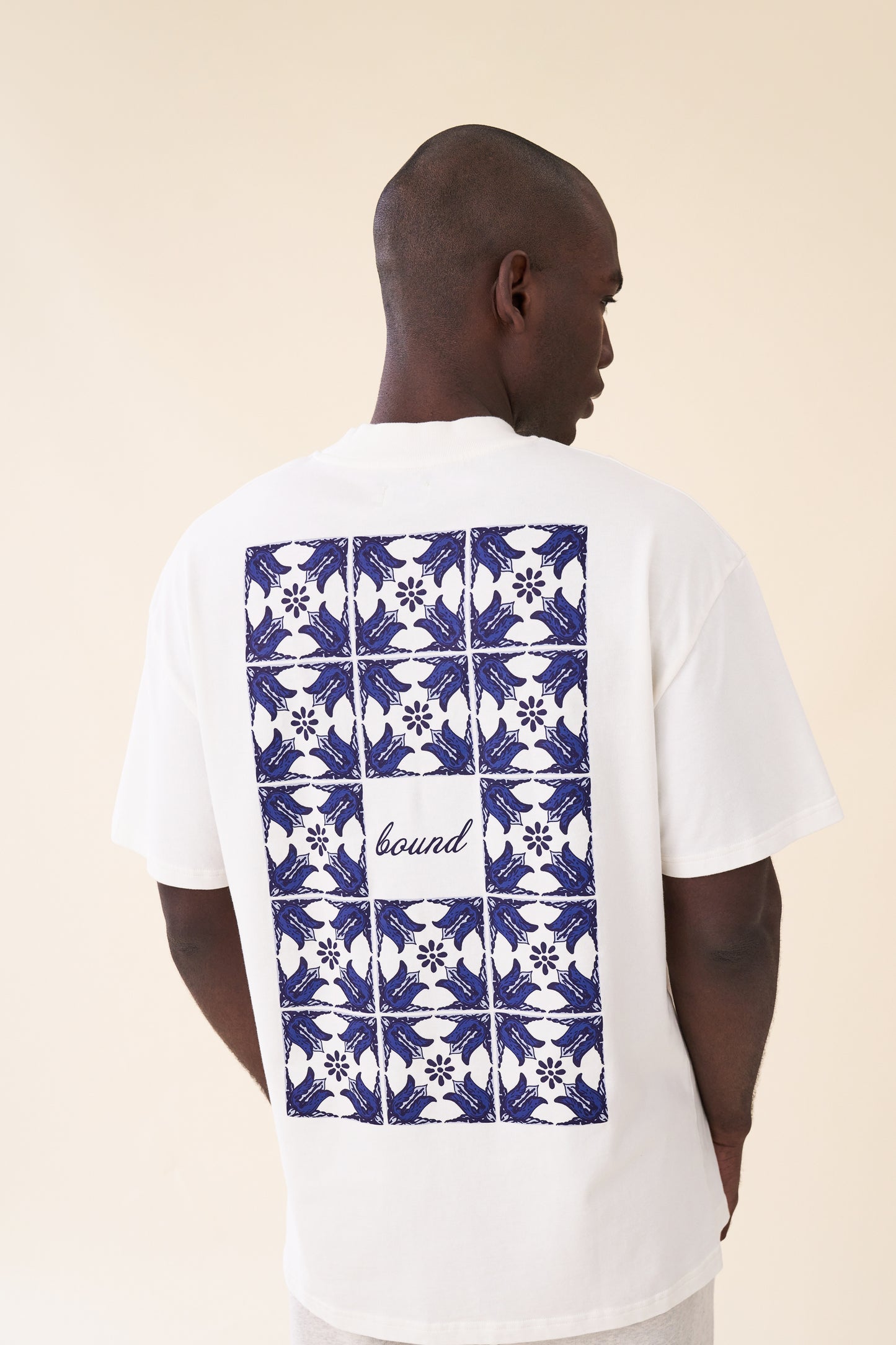 bound 'Porto Azulejos' Tee - Ecru