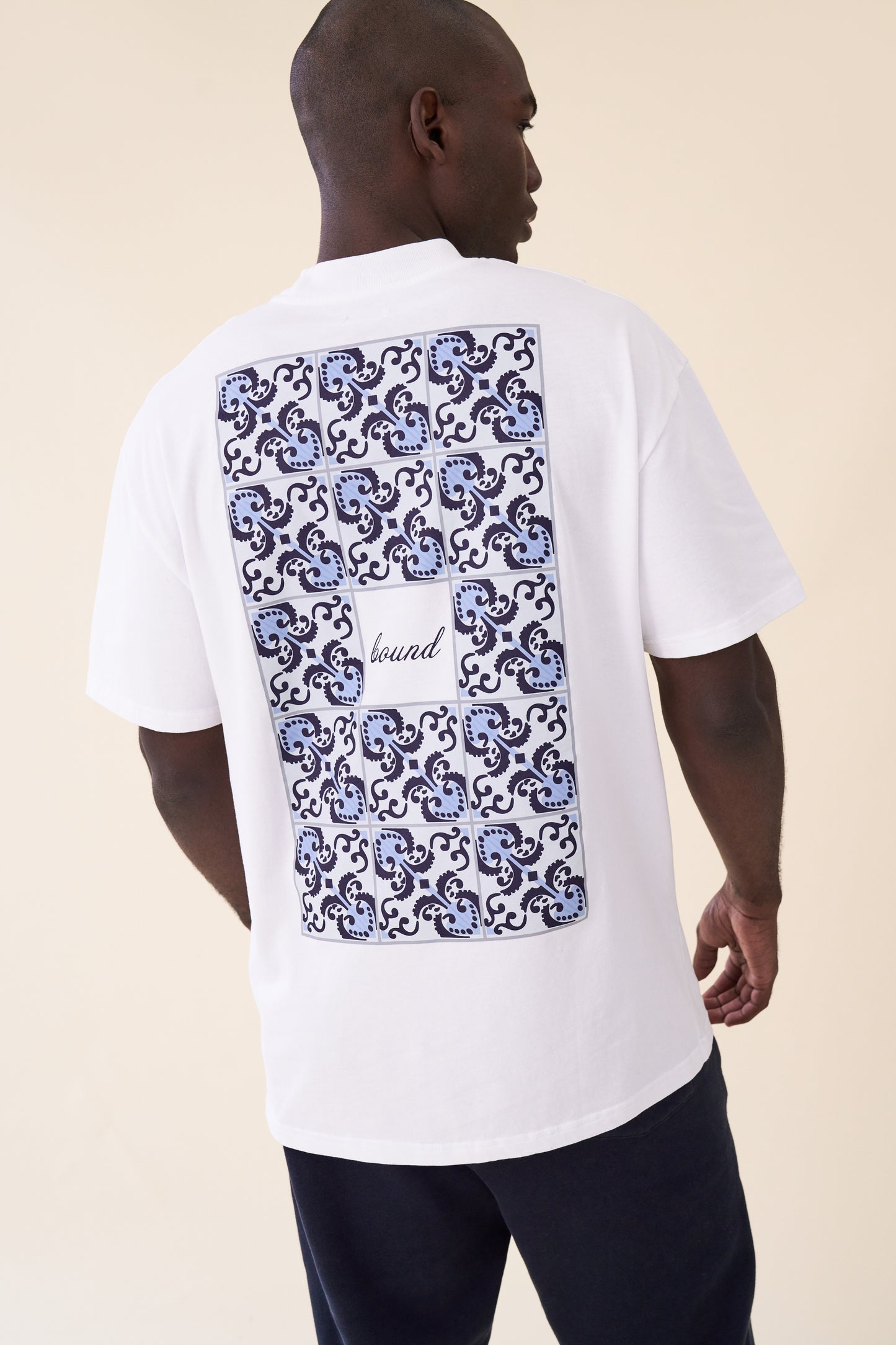 bound 'Porto Azulejos' Tee - White