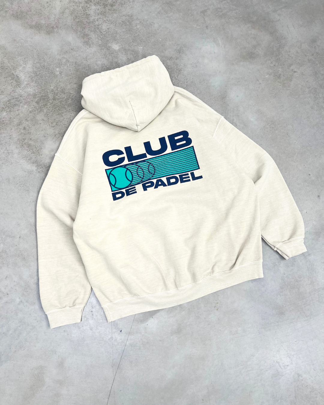 Club de Padel 'Heritage' Vintage Washed Hoodie - Cream