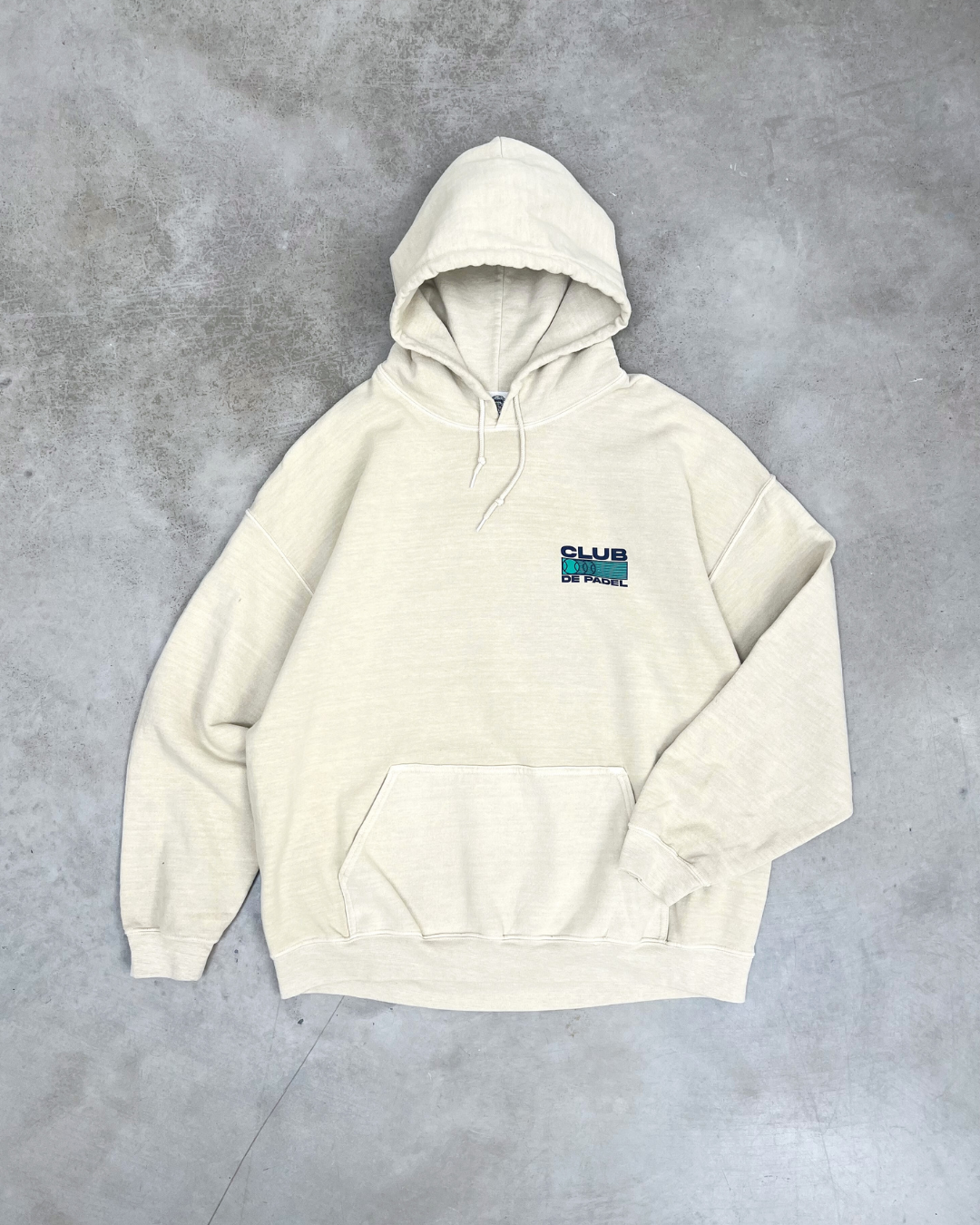 Club de Padel 'Heritage' Vintage Washed Hoodie - Cream