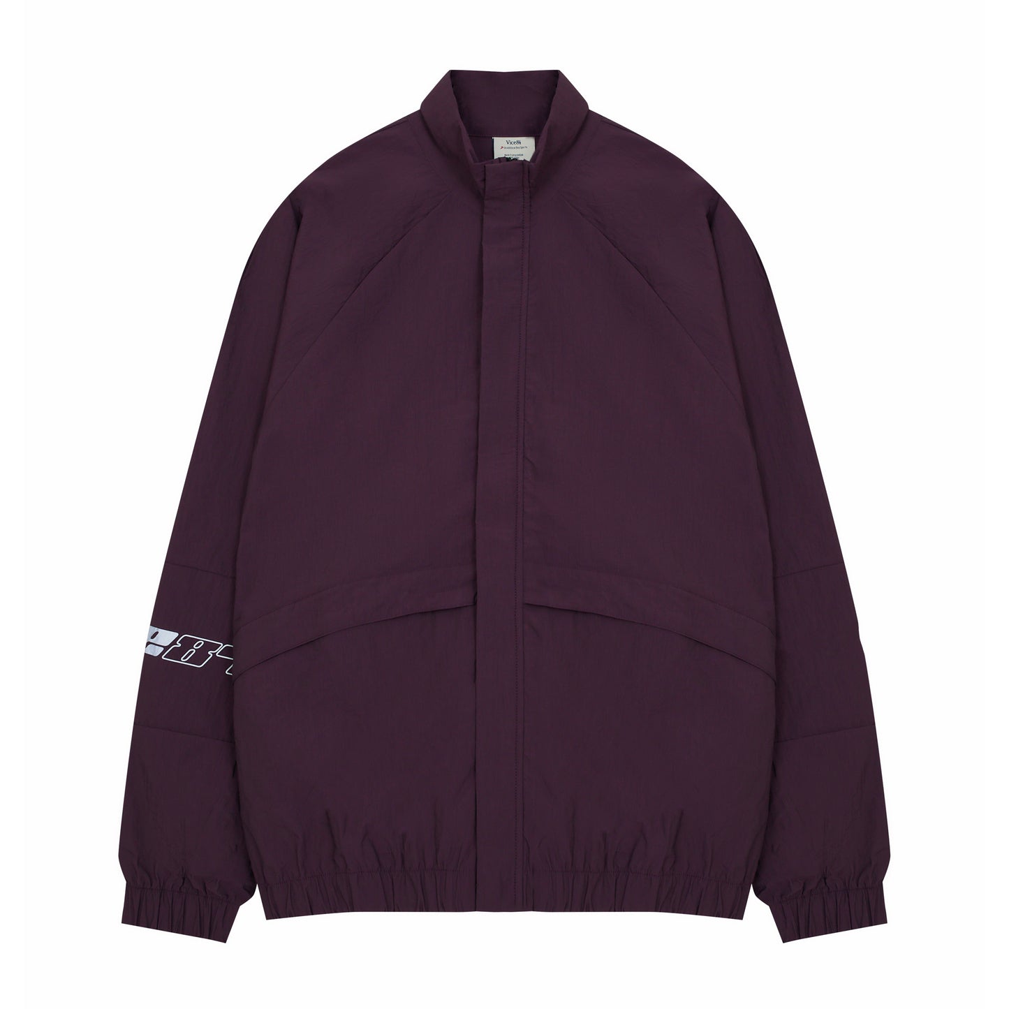 Vice 84 'Reflective Racer' Nylon Track Jacket - Burgundy
