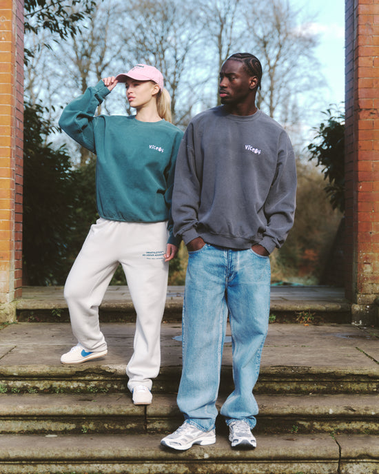 Vice 84 'Athletics' Cuffless Joggers - Bone