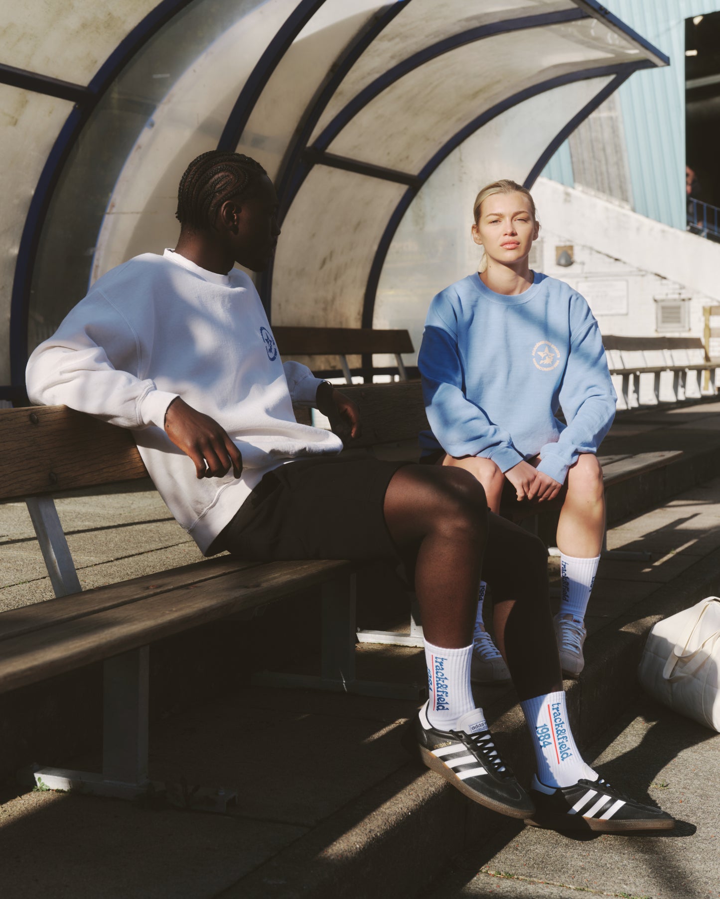 Vice 84 'Homecoming' Vintage Washed Sweater - Cornflower Blue