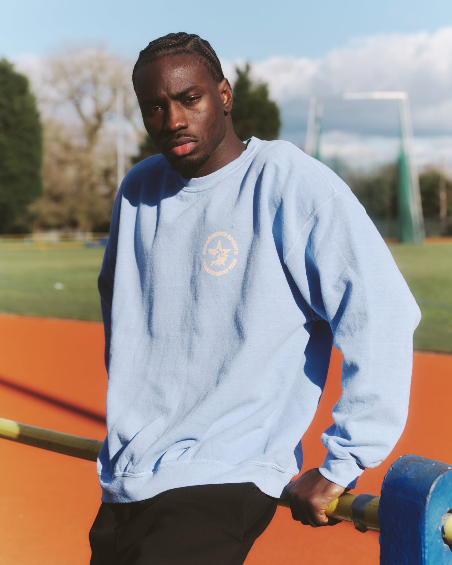Vice 84 'Homecoming' Vintage Washed Sweater - Cornflower Blue