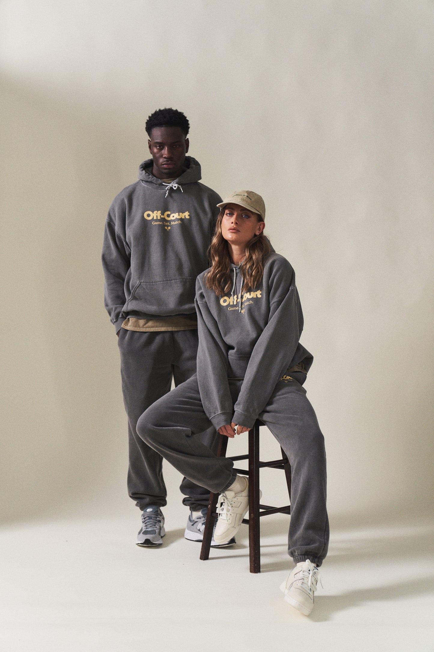 Load image into Gallery viewer, Vice 84 &amp;#39;Off-Court GSM&amp;#39; Hoodie &amp;amp; Jogger Set -  Vintage Washed Charcoal
