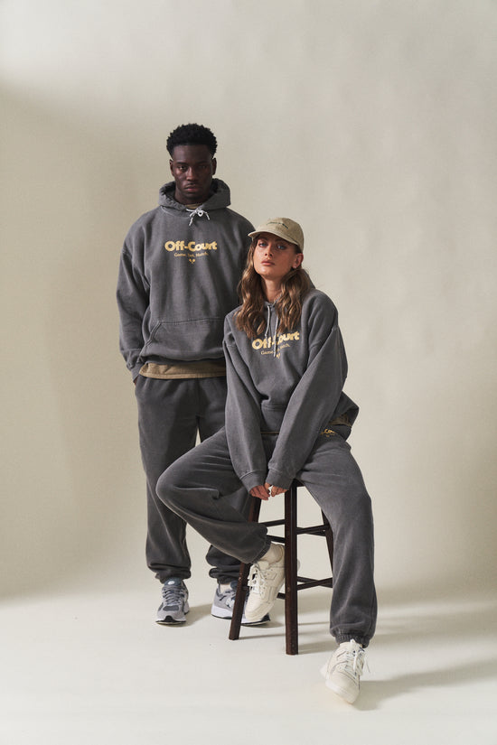 Vice 84 'Off-Court GSM' Hoodie & Jogger Set -  Vintage Washed Charcoal