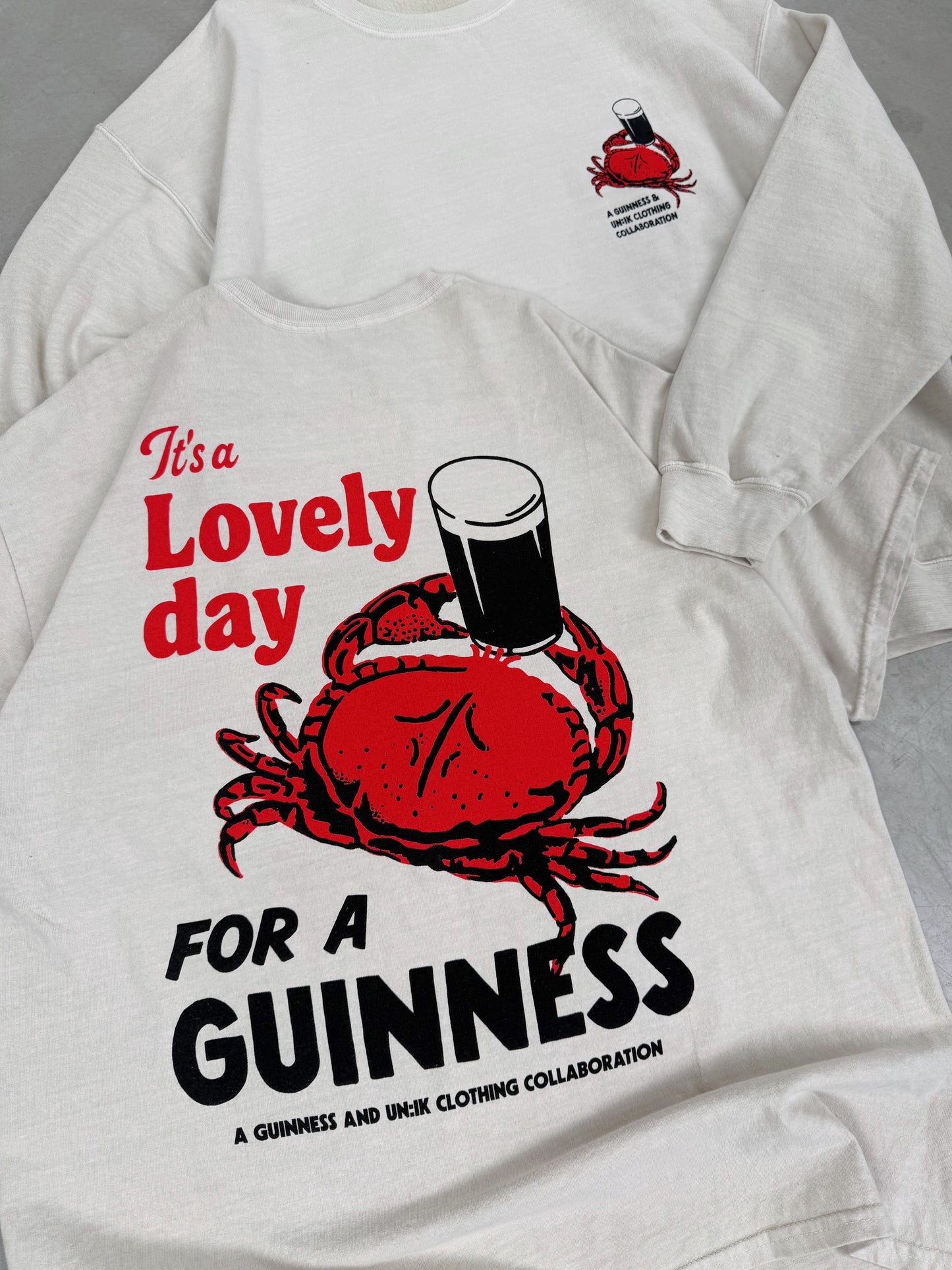 Guinness x UN:IK 'Crab' Vintage Washed Sweater - Sand