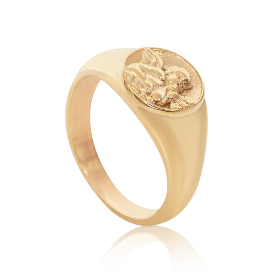 Angel Signet Ring - Gold