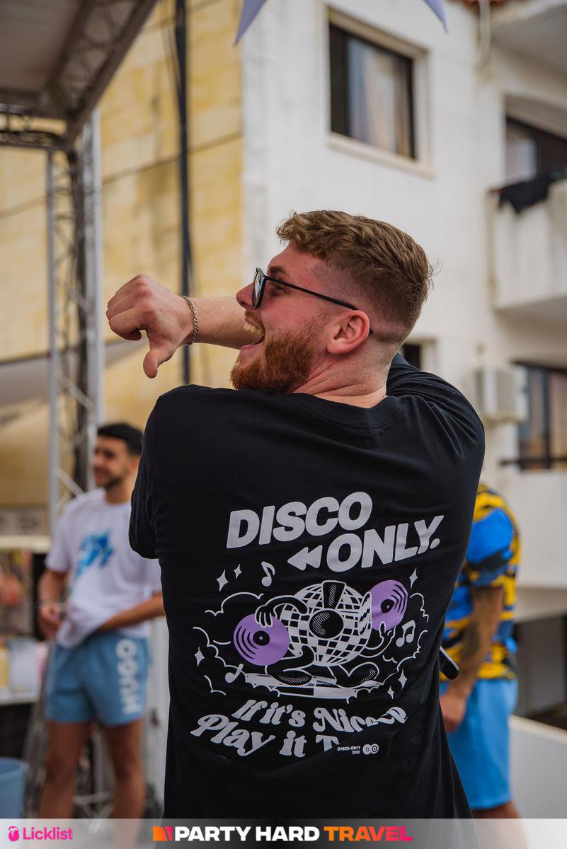 DISCO ONLY 'Play It Twice V4' Tee - Black