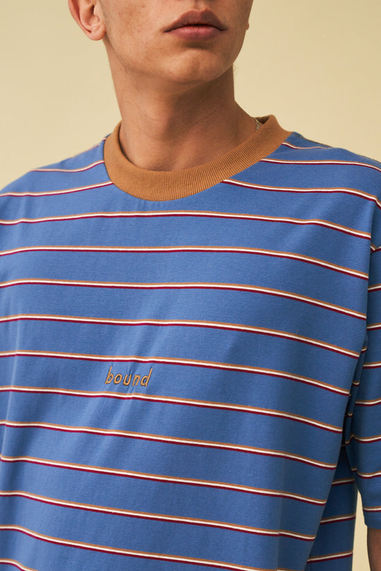 Load image into Gallery viewer, bound &amp;#39;Sapphire Blue&amp;#39; Stripe Tee
