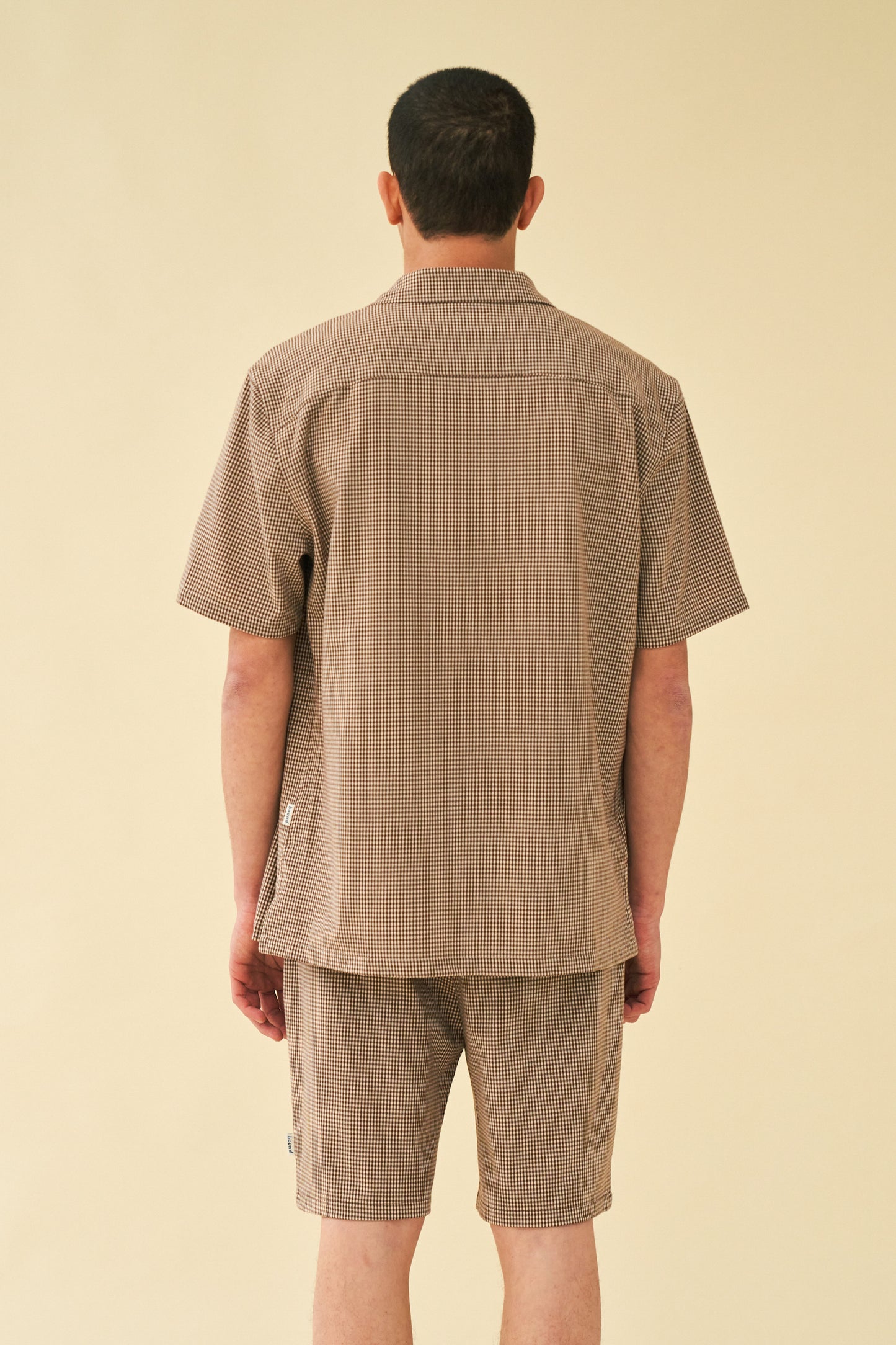 bound 'Mocha Dogtooth' SS Cuban Shirt