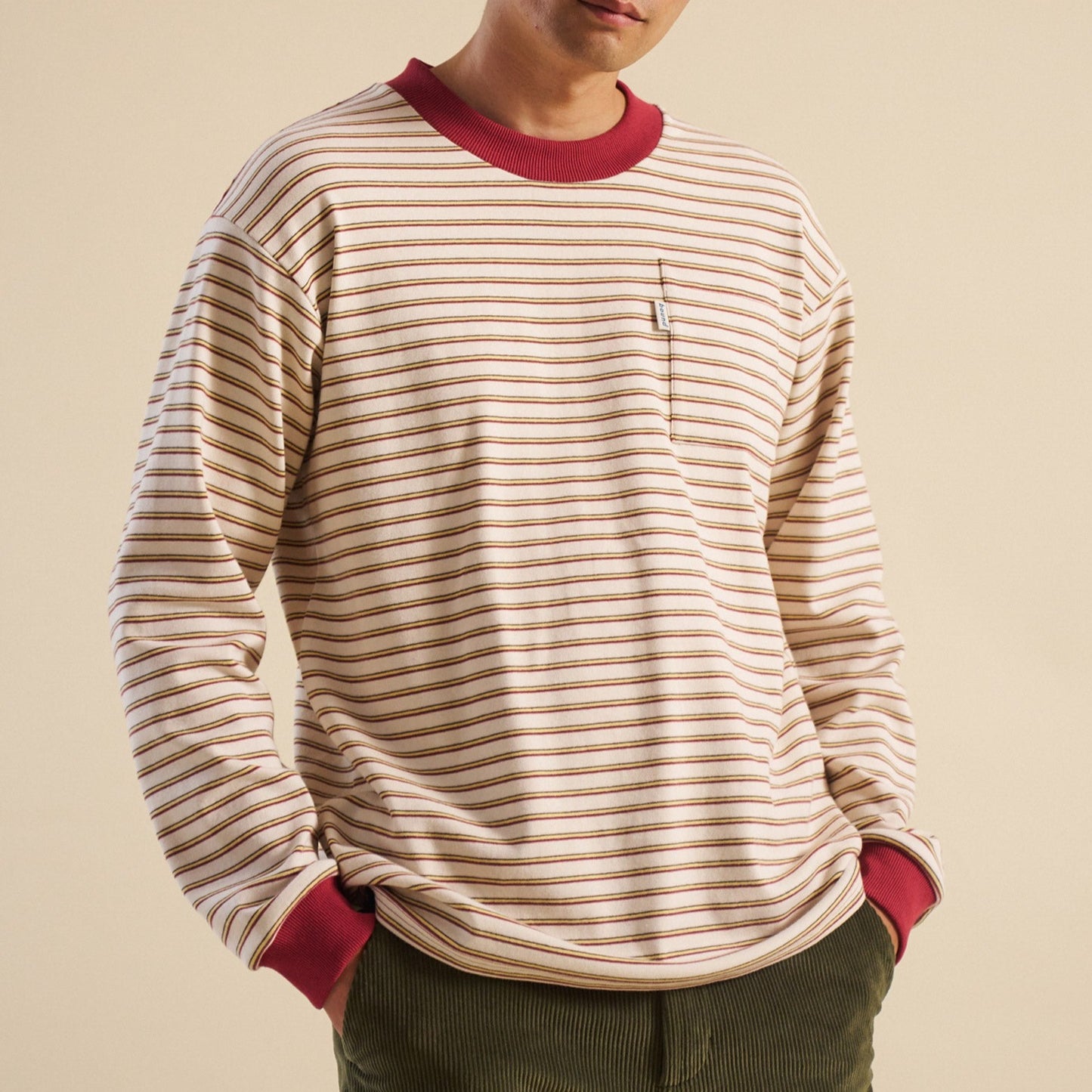 bound Cream Stripe Longsleeve Tee