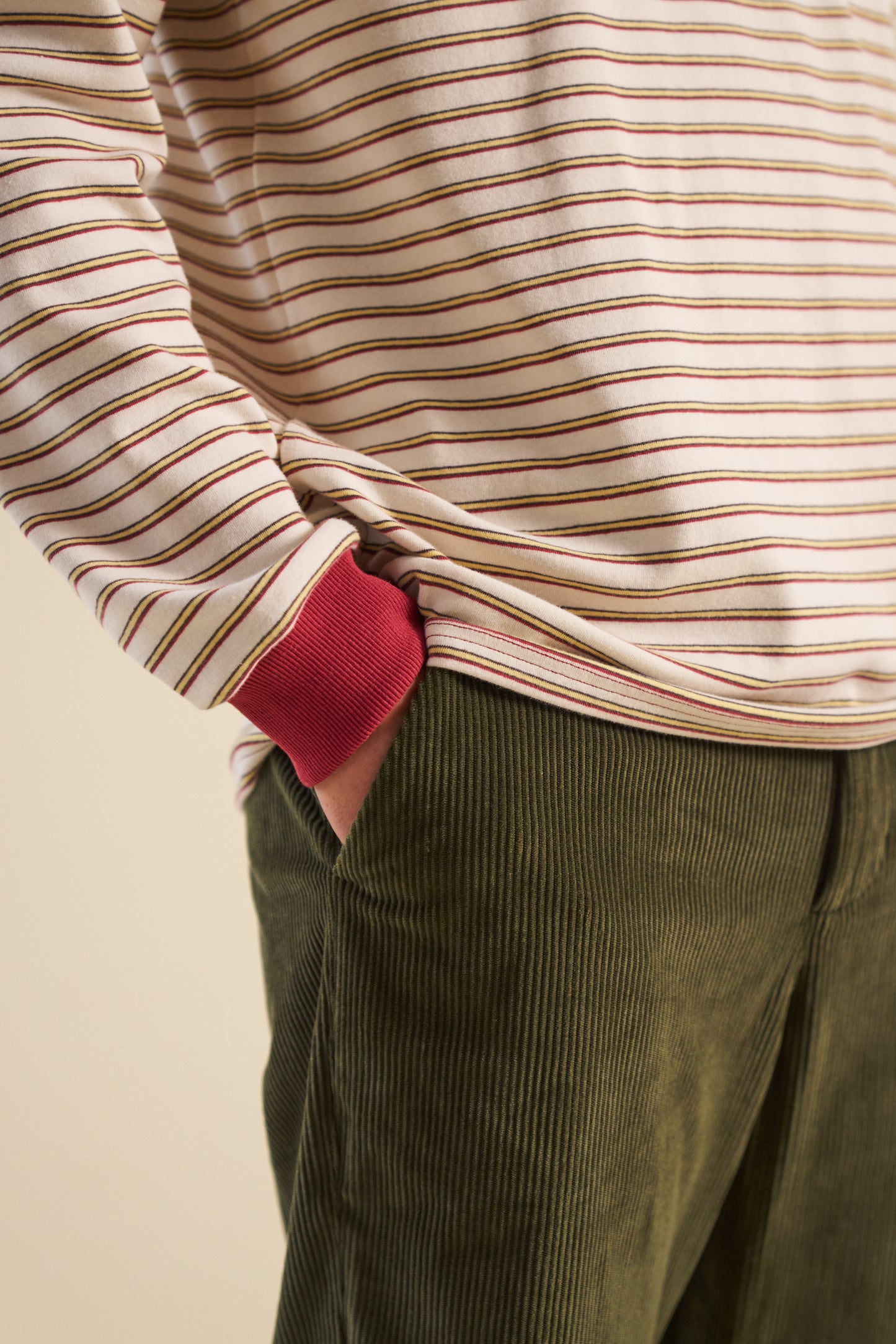 bound Cream Stripe Longsleeve Tee