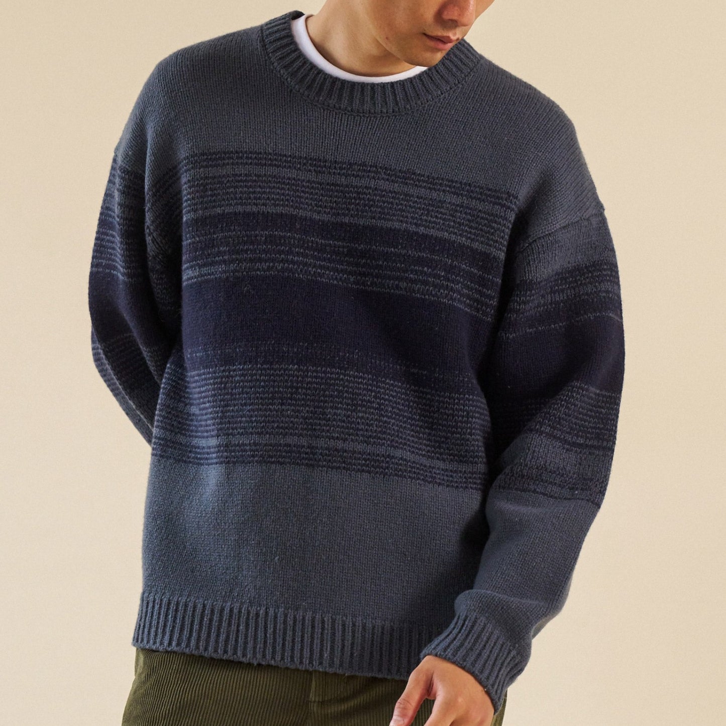 bound Deep Blue Gradient Lambswool Sweater