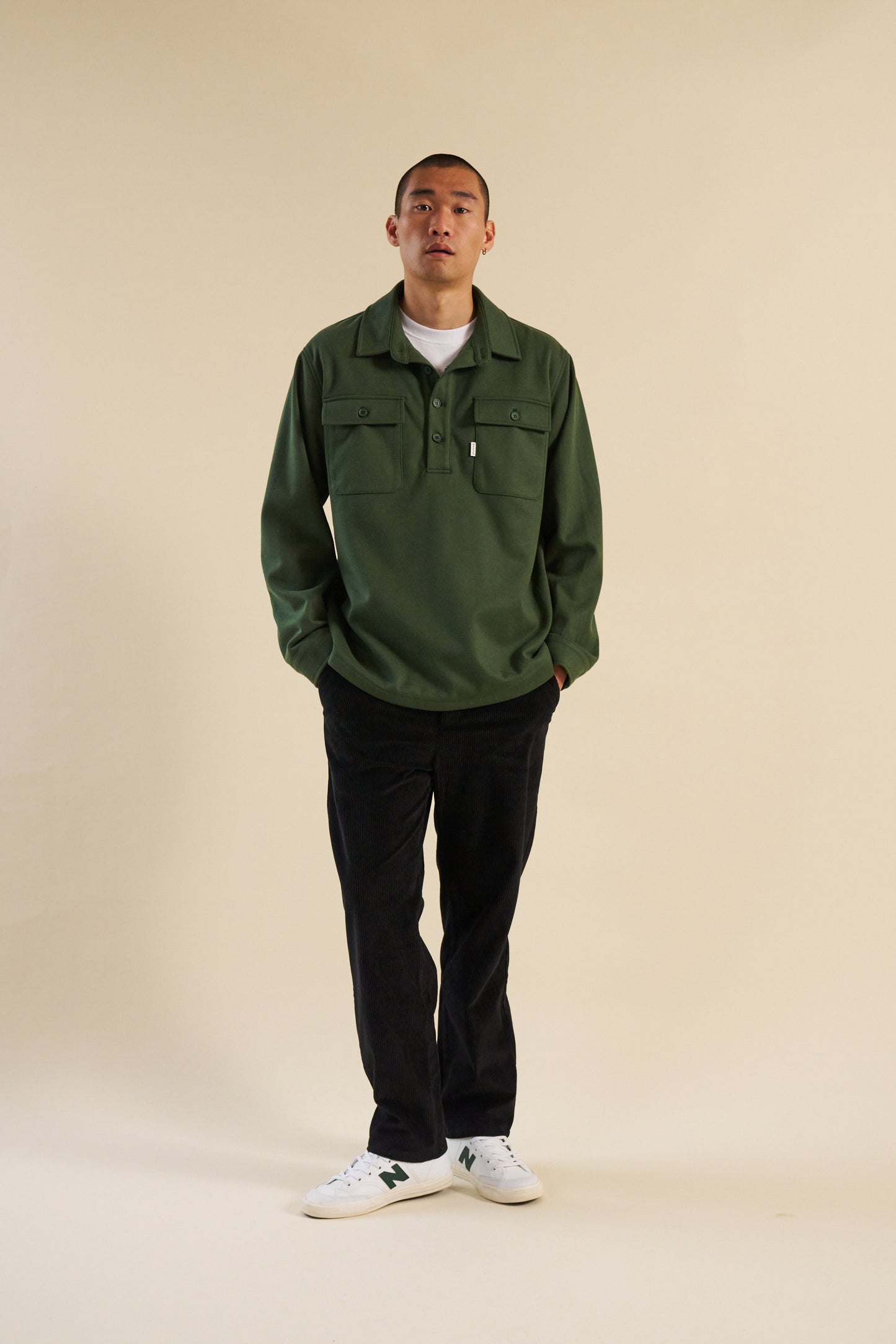 bound Forest Green Work Pullover