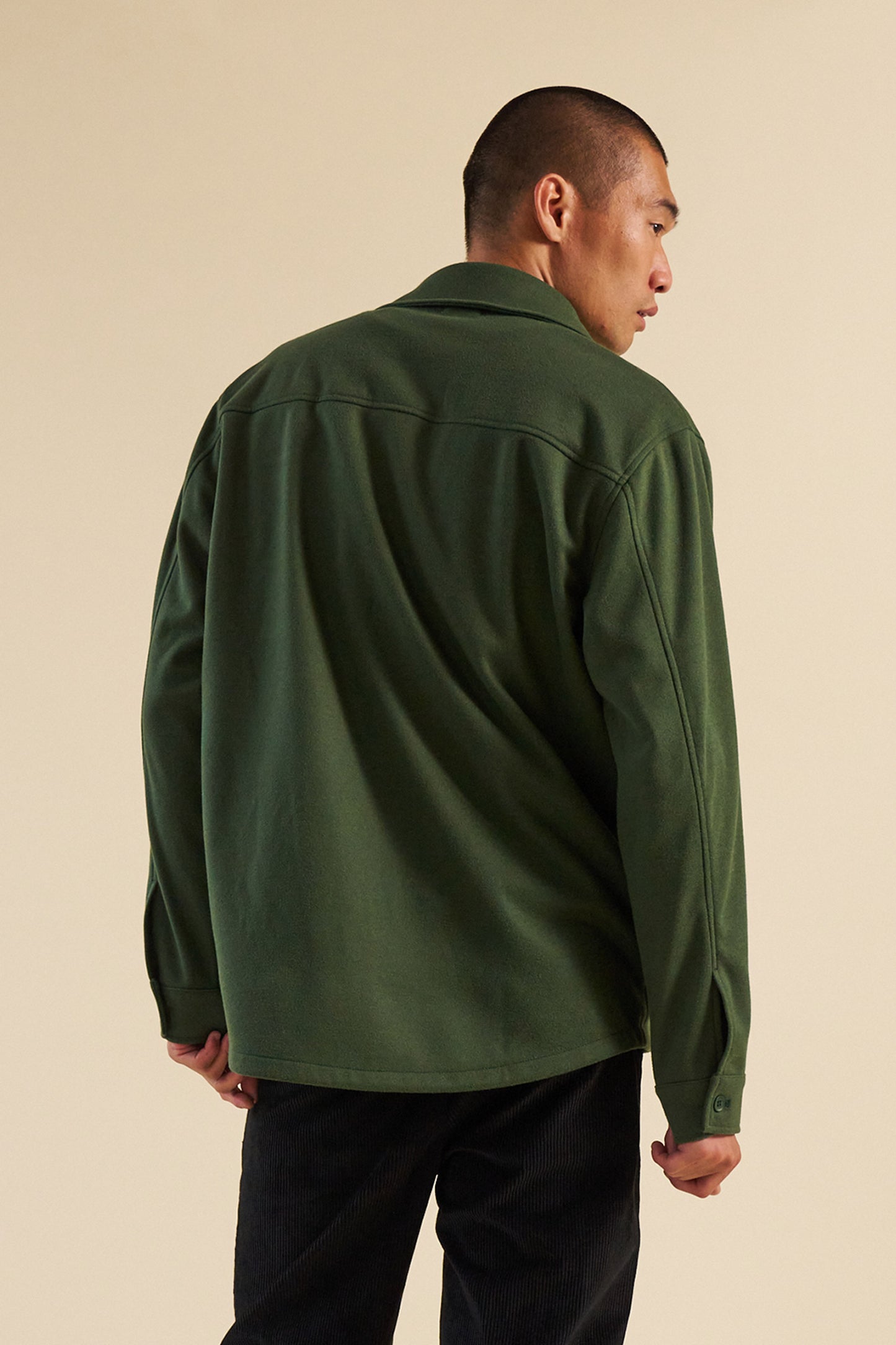 bound Forest Green Work Pullover