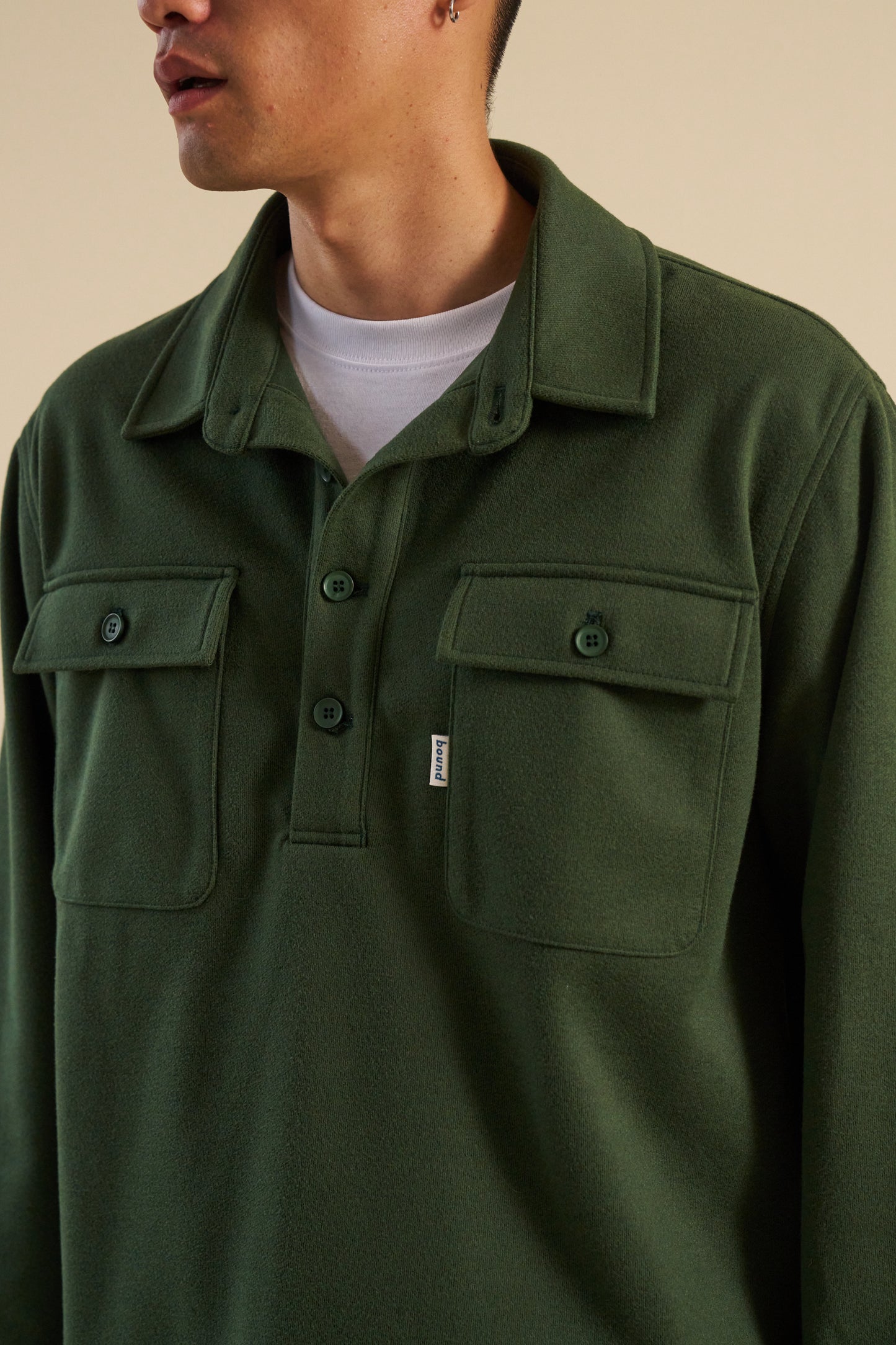 bound Forest Green Work Pullover