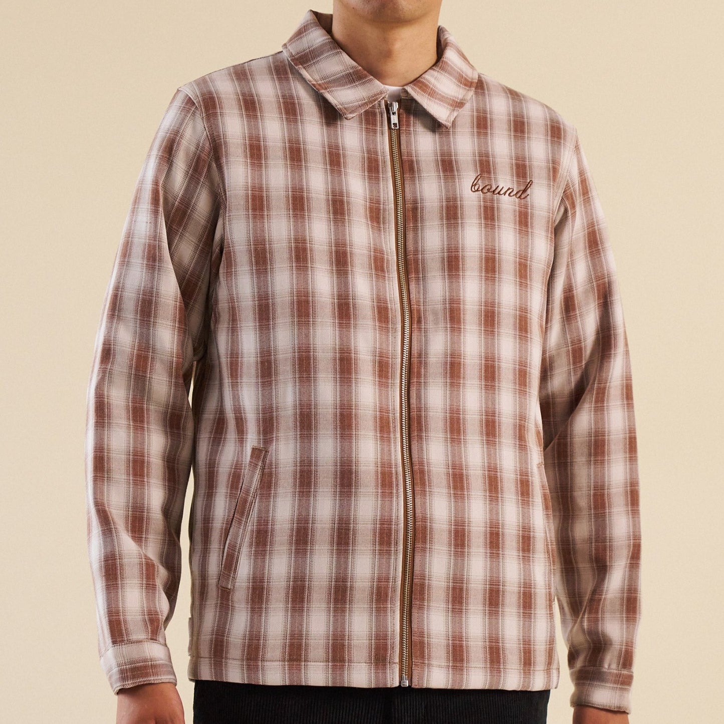 bound Nevada Brown Check Coach Jacket
