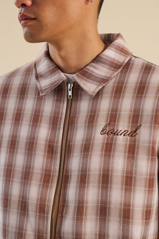 bound Nevada Brown Check Coach Jacket