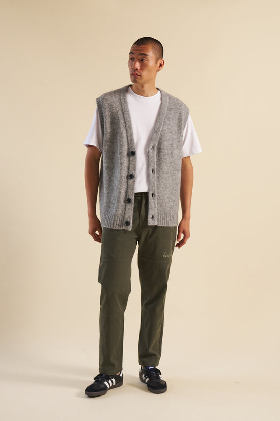 bound 'Hudson' Mohair Cardigan Vest - Grey