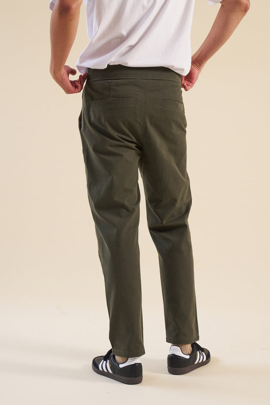 bound Khaki Straight Work Pant