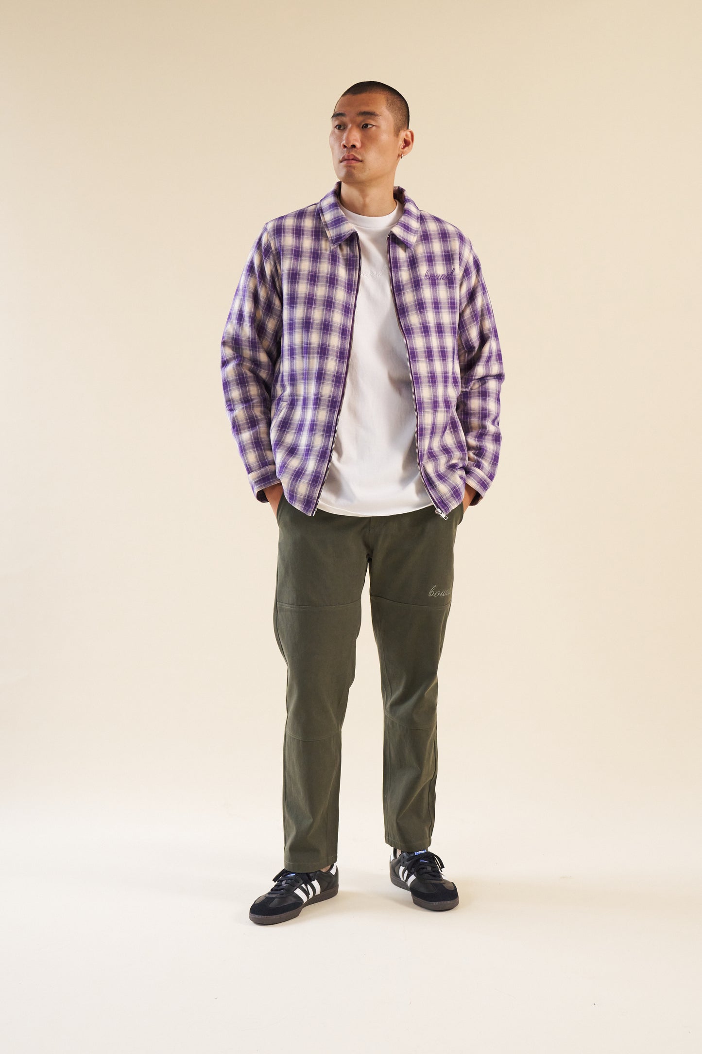 bound Lavender Check Coach Jacket