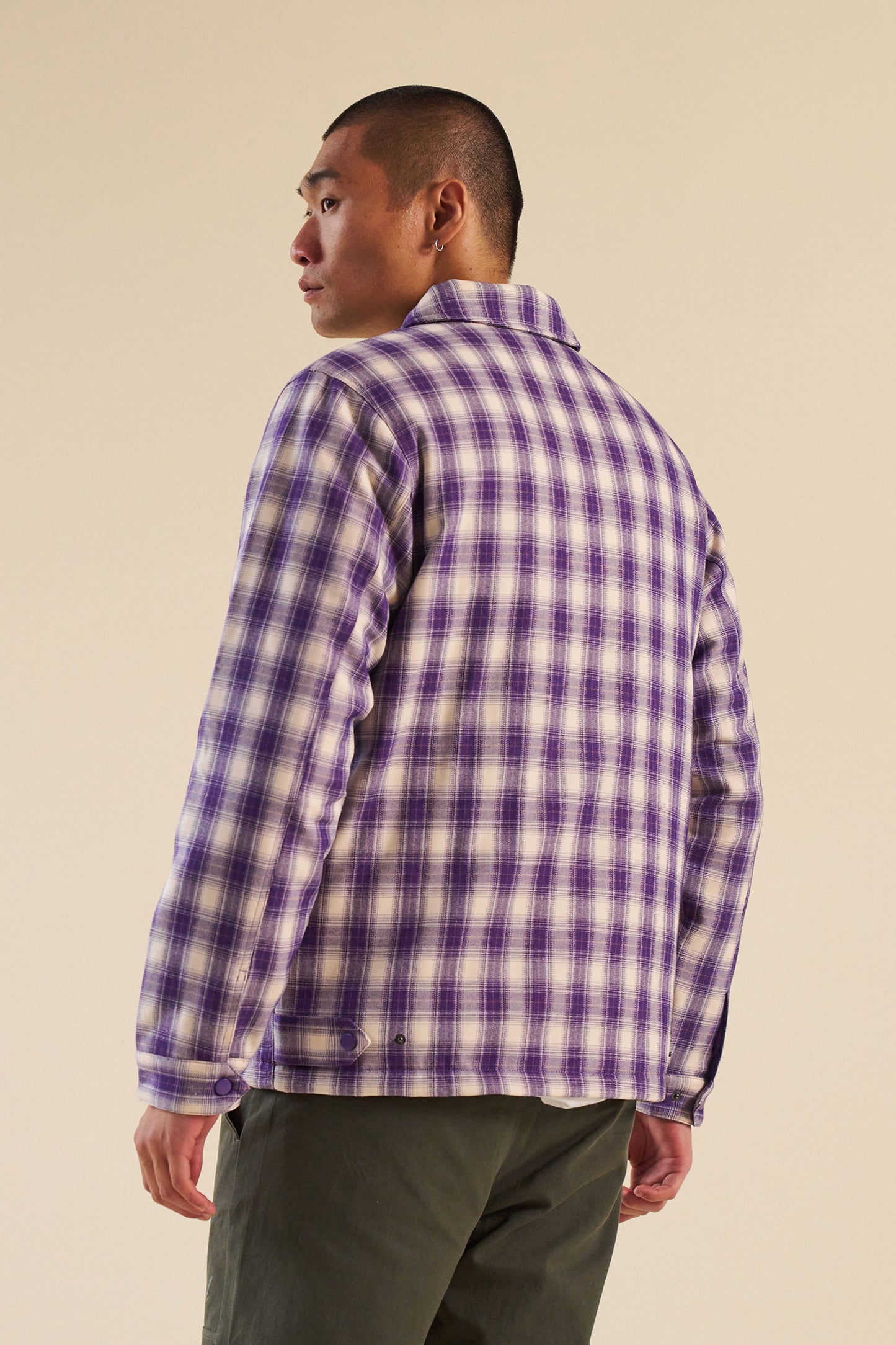 bound Lavender Check Coach Jacket
