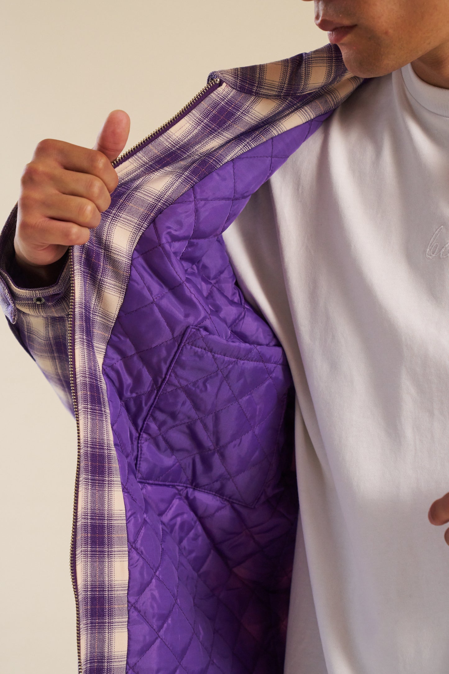 bound Lavender Check Coach Jacket