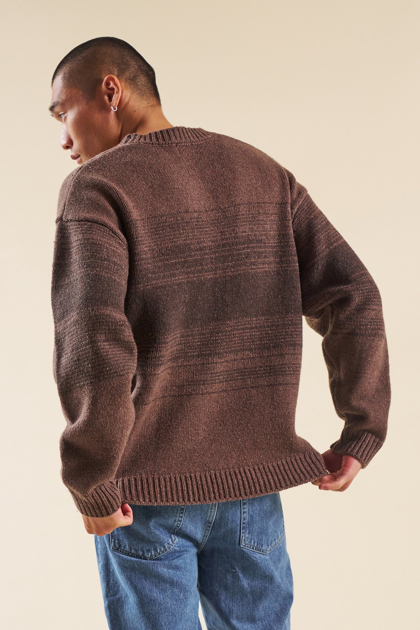 bound Brown Gradient Lambswool Sweater