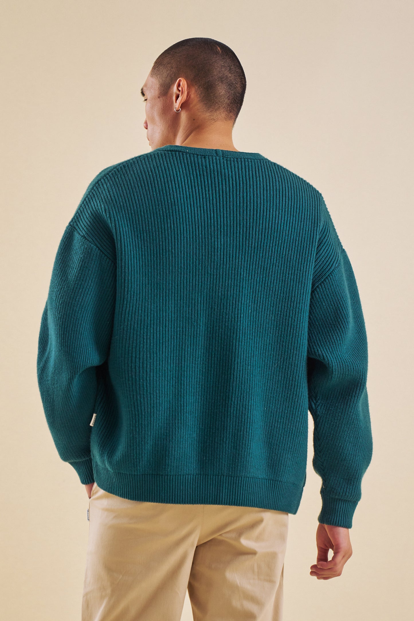 bound Teal Heavy Knitted Cardigan