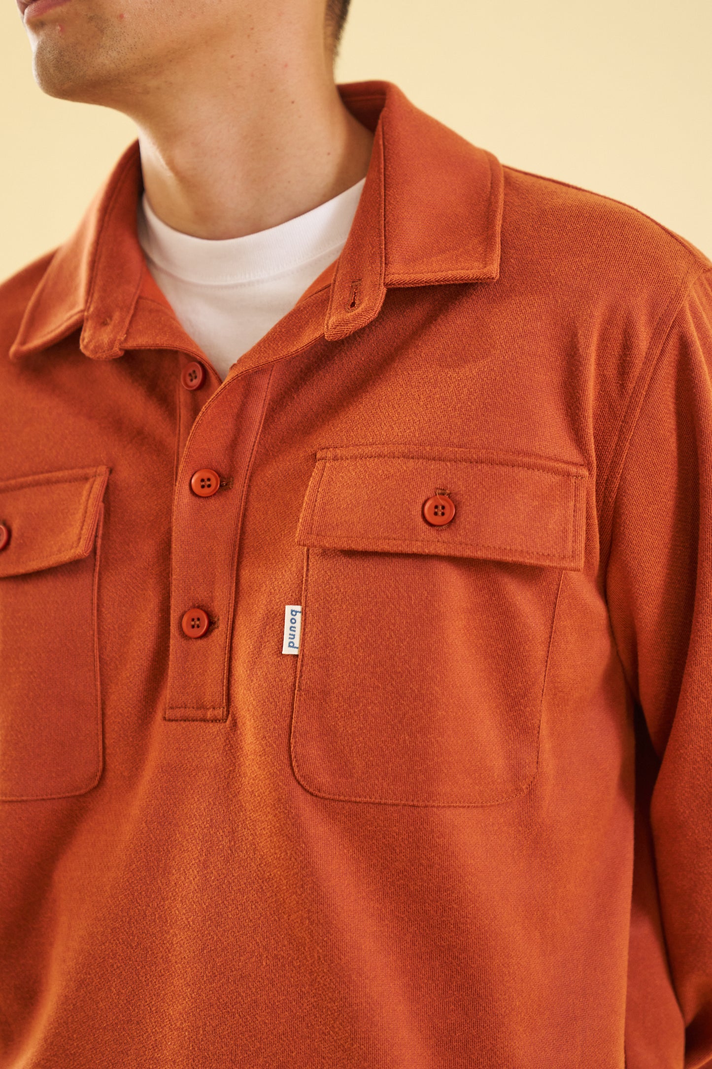 bound Burnt Orange Work Pullover