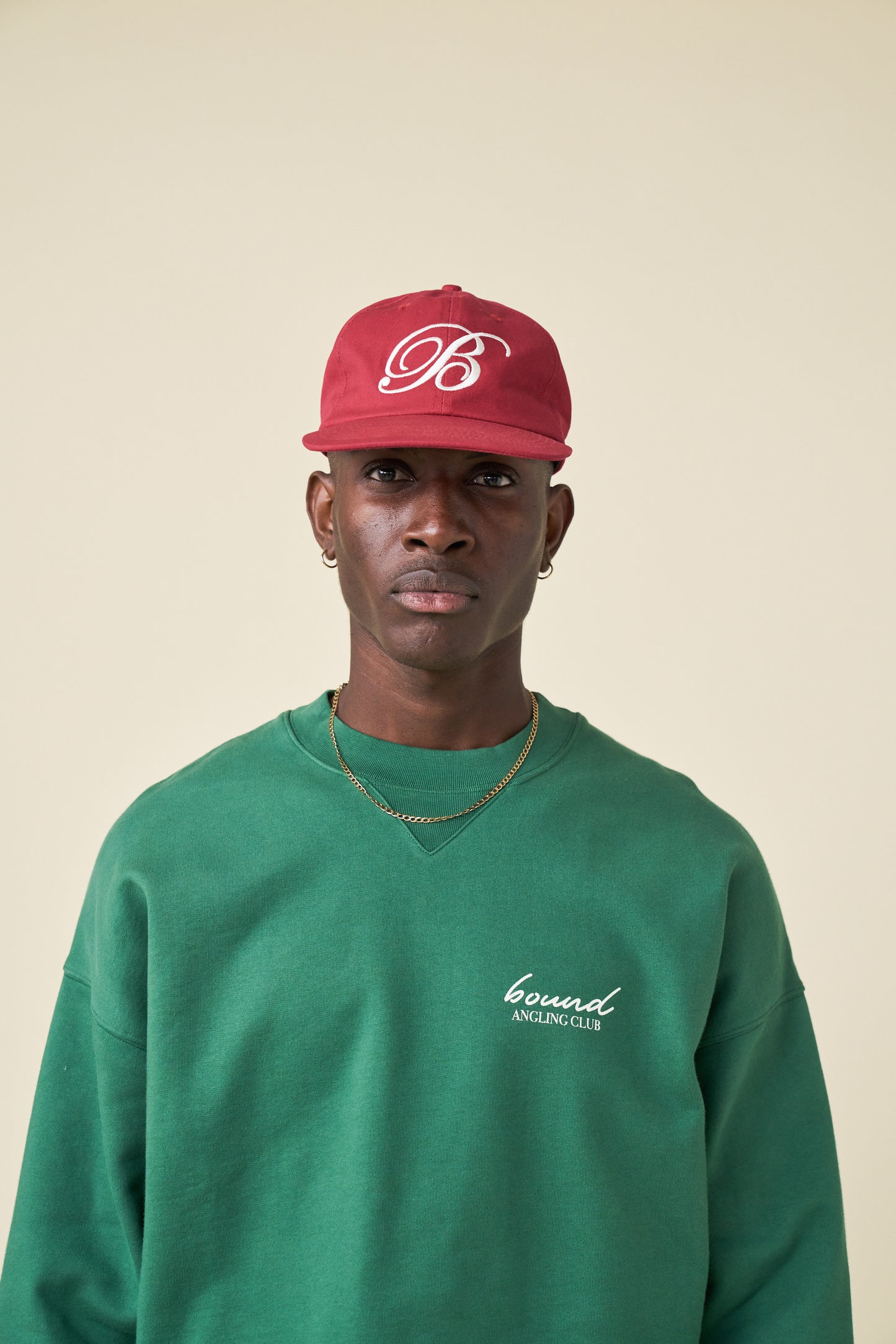 bound Script Embroidered 6 Panel Cap - Cardinal Red